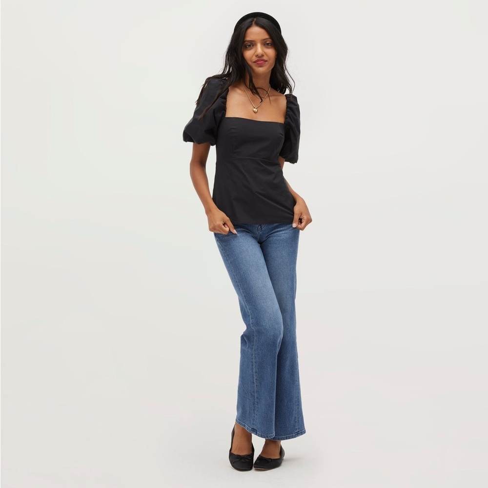 NWT Hill House Black Taffeta Matilda Top
